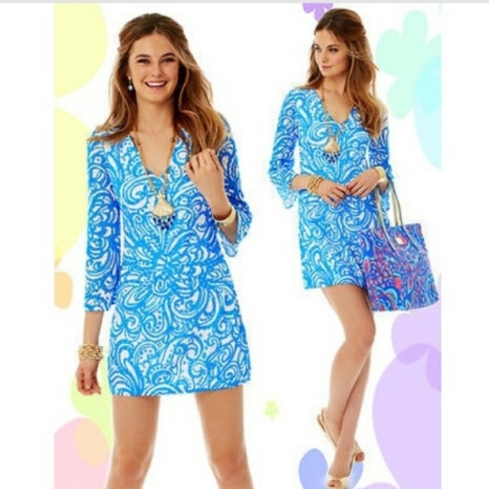 Lily Pulitzer Jade Resort crochet lace dress blue